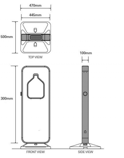 hydration station dimensions